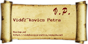 Vidákovics Petra névjegykártya