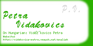 petra vidakovics business card